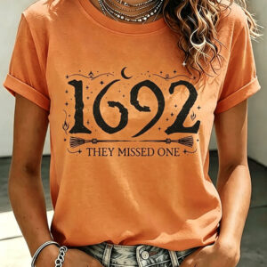 1692 They Missed One T-Shirt Historical Witchcraft Graphic Apparel Halloween Gift For Her - Gypsysystersgift
