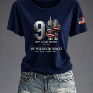 25th Anniversary 9 11 2001 T-Shirt Remember Honor Unite Merch Gift We Will Never Forget - Gypsysystersgift