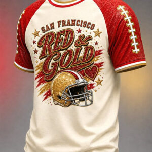49ers Merch San Francisco Red And Gold T-Shirt Game Day Gifts For Football Fans - FZ