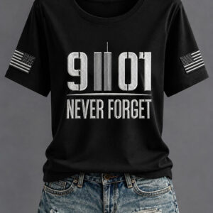 9 11 01 Never Forget T-Shirt Twin Towers American Merch Gift For 9-11 Wife - Gypsysystersgift