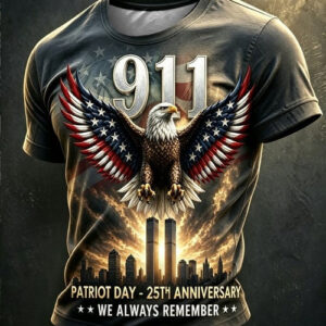 9.11 25th Anniversary Never Forget T-Shirt US Flag Memorial Shirt Gift For Veteran - FZ