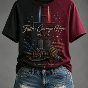 911 Commemorative T-Shirt Faith Courage Hope Apparel Gift For Bestie - FZ