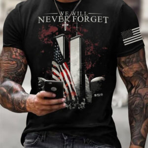 9/11 Memorial Never Forget T-Shirt Patriot Day Remembrance Gift - FZ