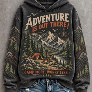 Adventure Is Out There Hoodie Mountain Hiking Clothes Gift For Friend - Gypsysystersgift