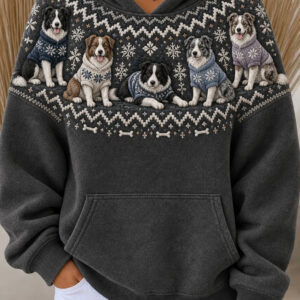 Australian Shepherd Pattern Casual Hoodie Aussie Dog Lover Gear Gifts For Her - Gypsysystersgift