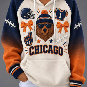 Bears Football Merch Chicago Hoodie Bears Game Day Hoodie Gifts For Football Lovers - FZ