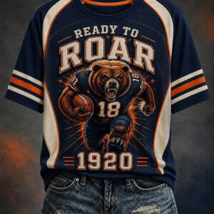 Bears Football Merch Ready To Roar 1920 T-Shirt Bears Game Day Tee Gifts For Football Lovers - FZ