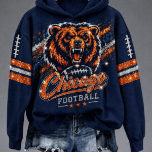 Bears Merch Chicago Football Hoodie Bears Game Day Hoodie Football Gift Idea - FZ