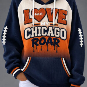 Bears Merch Love My Chicago Roar Hoodie Football Gameday Clothing Great Gift Idea - FZ