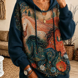 Boho Horse Western Hoodie Desert Country Lover Merch Gift For Daughter - Gypsysystersgift