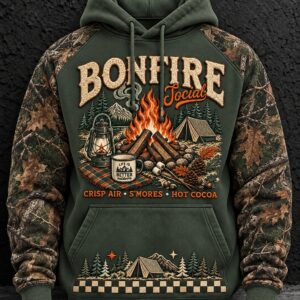 Bonfire Jocial Camping Hoodie Vintage Campfire Clothes Gift For Friend - Gypsysystersgift