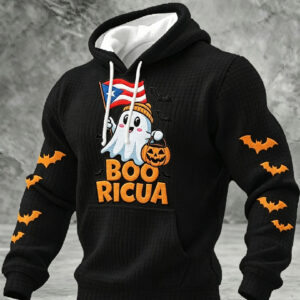 Boo Ricua Ghost Hoodie Puerto Rico Halloween Apparel Boricua Pride Gift - Gypsysystersgift