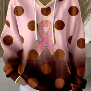 Breast Cancer Pink Ribbon Polka Dot Hoodies Gifts To Get Cancer Patients - Gypsysystersgift