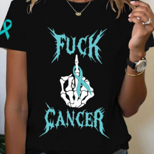 Women's Ovarian Cancer T-Shirt Cancer Awareness Apparel Gift For Bestie - Gypsysystersgift