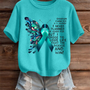 Women's Ovarian Cancer T-Shirt Cancer Fighter Clothing Best Gift Ideas - Gypsysystersgift