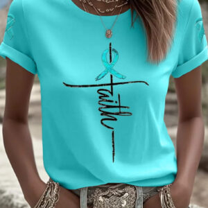 Women's Ovarian Cancer T-Shirt Cancer Survivor Apparel Warrior Gift - Gypsysystersgift