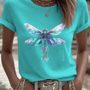 Women's Ovarian Cancer T-Shirt Ovarian Fighter Clothing Support Gift - Gypsysystersgift
