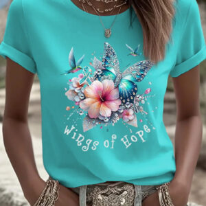 Women's Ovarian Cancer Wins Of Hope T-Shirt Cancer Awareness Clothes Great Gifts - Gypsysystersgift