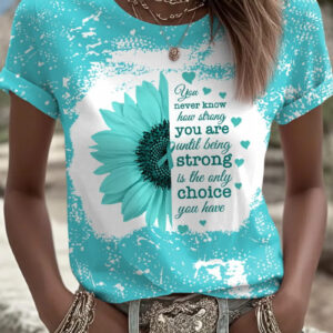 Women's Ovarian Cancer You Never Know How Strong T-Shirt Ovarian Warrior Tee Gift For Mom - Gypsysystersgift