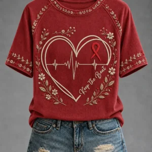 World Heart Day Merch Keep The Beat T-Shirt Heart Health Awareness Tee Gift For Girlfriend - Gypsysystersgift