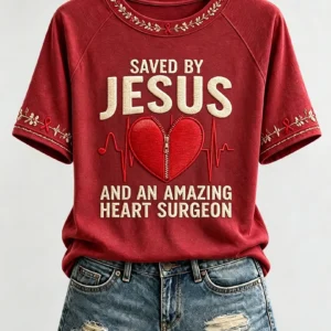World Heart Day Merch Saved By Jesus T-Shirt Take Care Of Your Heart Clothes Gift Ideas - Gypsysystersgift