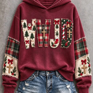WWJD Christian Christmas Hoodie Faith Holiday Outfit Gift For Women - Gypsysystersgift