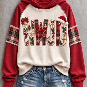 WWJD Santa Christmas Hoodie Faith Holiday Outfit Clothes For Religious - Gypsysystersgift