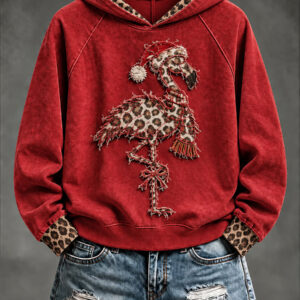 Xmas Holiday Spirit Hoodie Christmas Leopard Flamingo Clothes Gift For Girlfriend - Gypsysystersgift