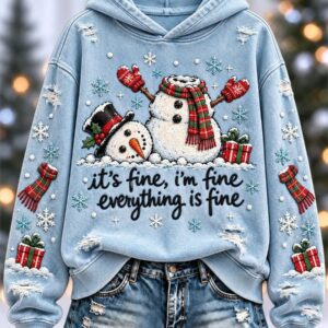 Xmas Jolly Season Hoodie It's Fine Everything Is Fine Clothes Gift For Bestie - Gypsysystersgift
