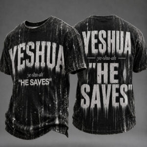 Yeshua He Saves T-Shirt Vintage Christian Outfit Gift For Church - Gypsysystersgift