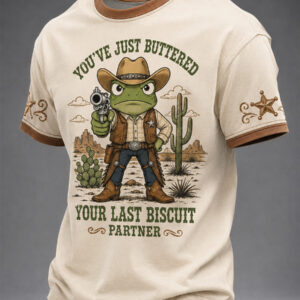 You've Just Buttered Your Last Biscuit Partner T-Shirt Frog Cowboy Clothes Gift For Man - Gypsysystersgift