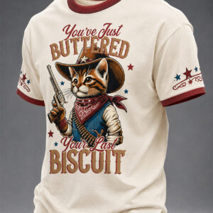 You've Just Buttered Your Last Biscuit T-Shirt Patriotic Western Tee Gift For Her - Gypsysystersgift